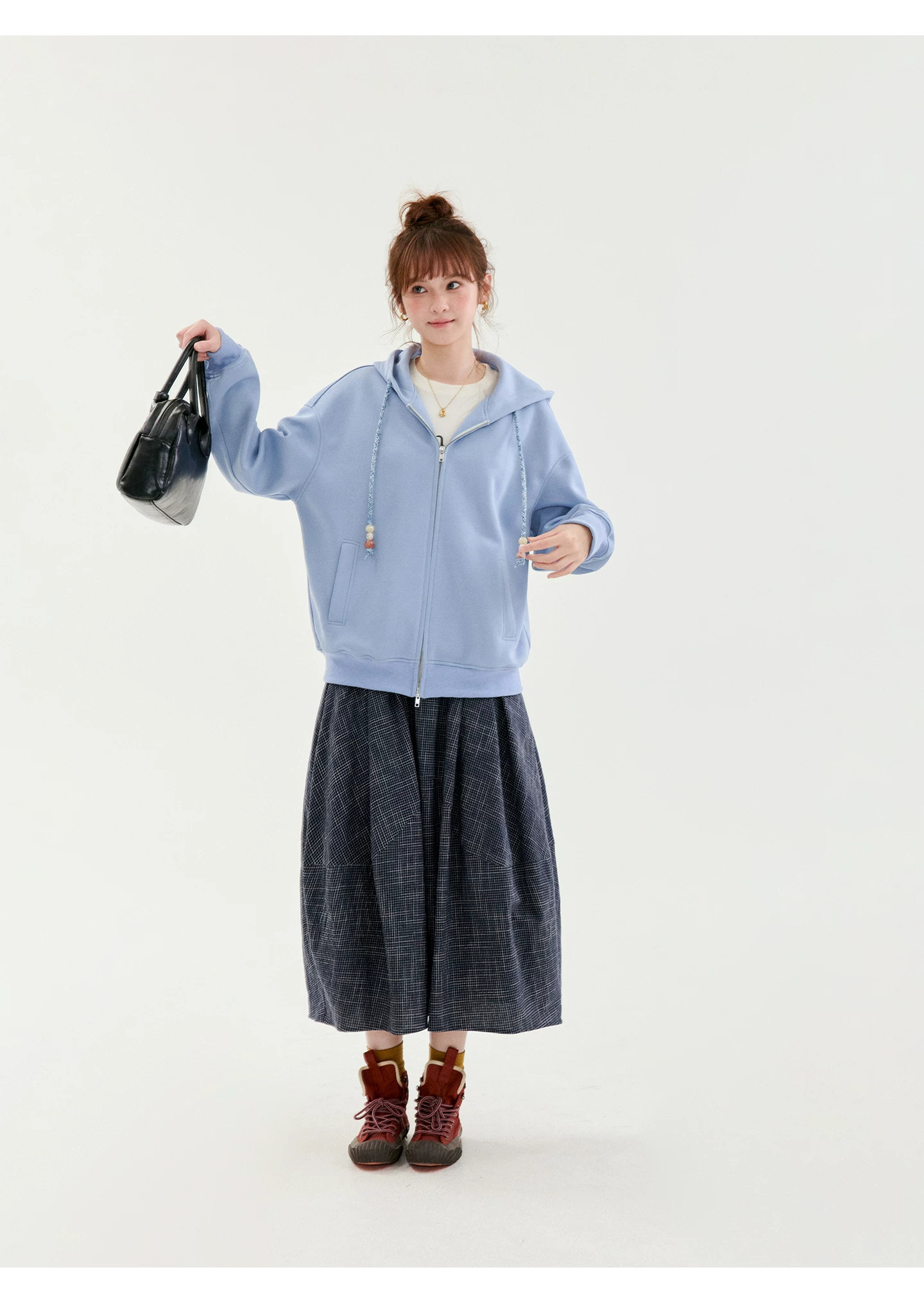 少女感藍色連帽拉鍊外套女秋季新款寬鬆衛衣上衣,少女感藍色連帽拉鍊外套女秋季新款寬鬆衛衣上衣,HBFW5003,少女感藍色連帽拉鍊外套女秋季新款寬鬆衛衣上衣,連帽外套,舒適好穿