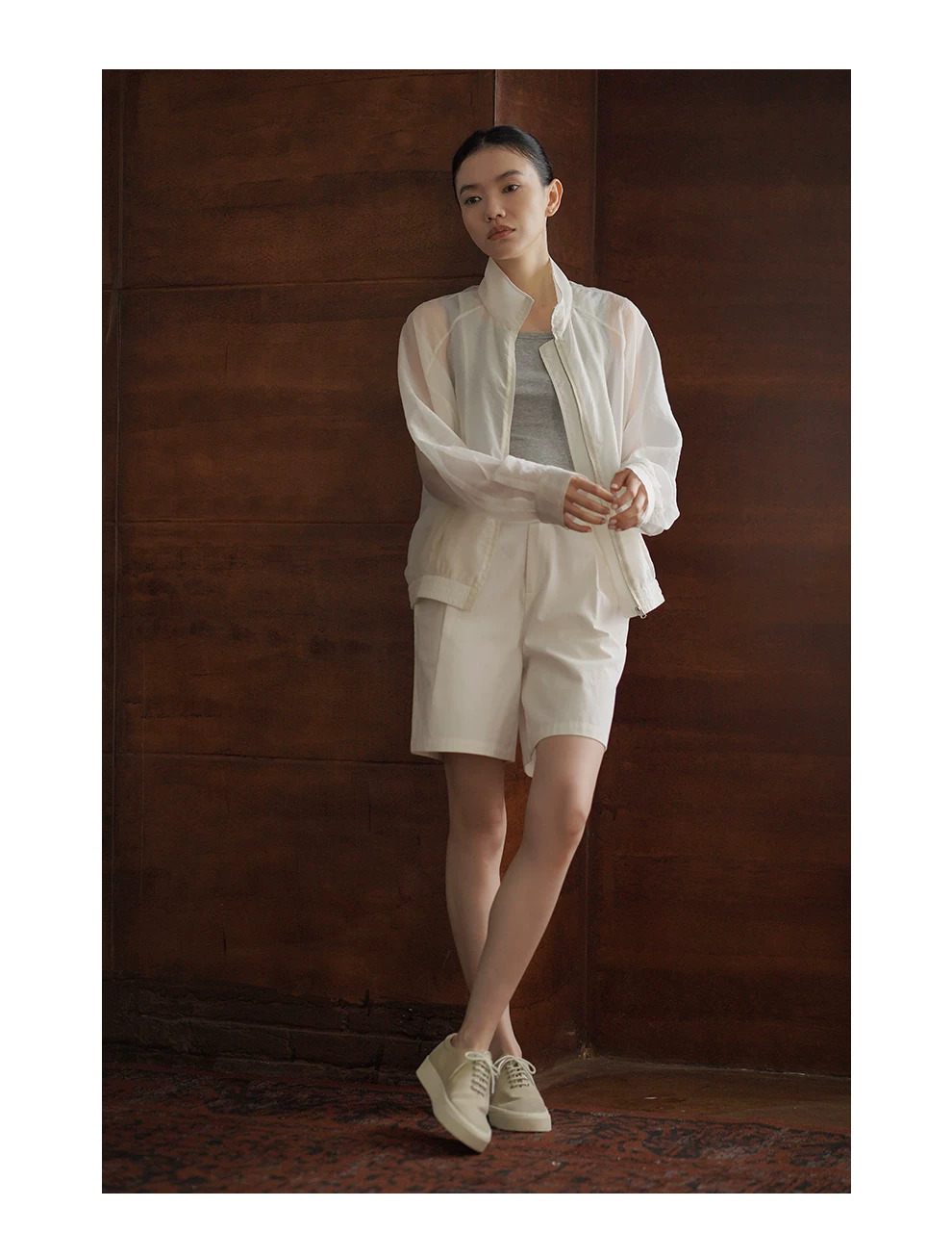 薄霧暮雲紗感寬鬆朦朧外套立領顯瘦休閒通勤長袖夾克女,薄霧暮雲紗感寬鬆朦朧外套立領顯瘦休閒通勤長袖夾克女,HBFW5025,薄霧暮雲紗感寬鬆朦朧外套立領顯瘦休閒通勤長袖夾克女,輕盈透氣,透膚寬鬆