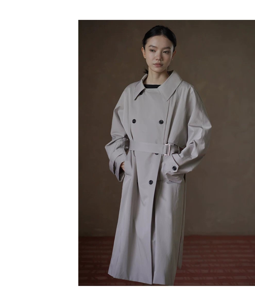 清冷都會風衣立體剪裁寬鬆長款輪廓通勤氣場翻領外套女,清冷都會風衣立體剪裁寬鬆長款輪廓通勤氣場翻領外套女,HBFW5004,清冷都會風衣立體剪裁寬鬆長款輪廓通勤氣場翻領外套女,立體剪裁,雙排釦設計