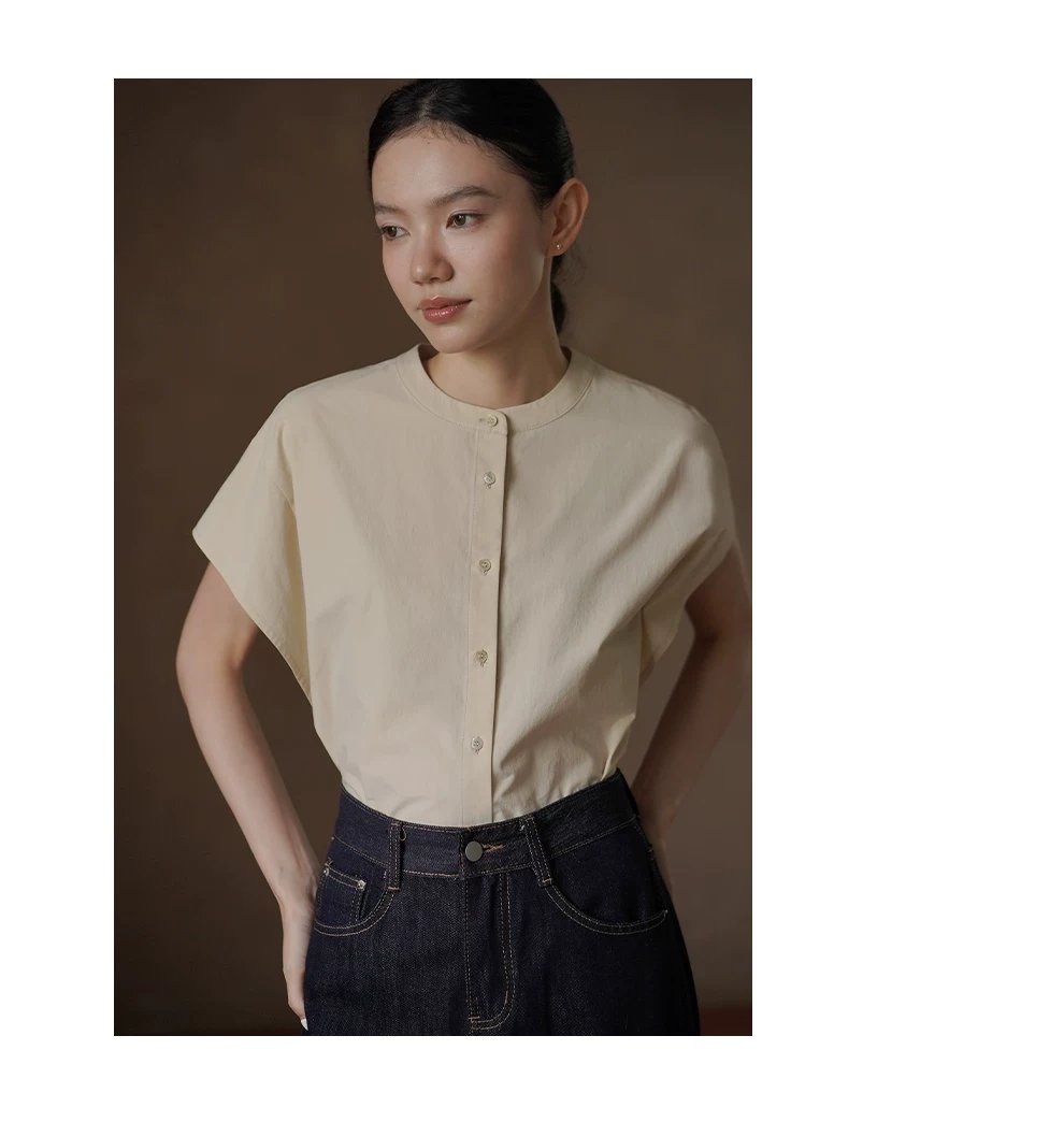 幽蘭丁香100棉柔軟水洗挺括寬鬆顯瘦短袖圓領基本款襯衫,幽蘭丁香100棉柔軟水洗挺括寬鬆顯瘦短袖圓領基本款襯衫,HBFW1059,幽蘭丁香100棉柔軟水洗挺括寬鬆顯瘦短袖圓領基本款襯衫,落肩飛袖,純棉親膚