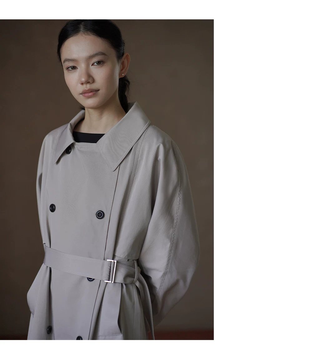 清冷都會風衣立體剪裁寬鬆長款輪廓通勤氣場翻領外套女,清冷都會風衣立體剪裁寬鬆長款輪廓通勤氣場翻領外套女,HBFW5004,清冷都會風衣立體剪裁寬鬆長款輪廓通勤氣場翻領外套女,立體剪裁,雙排釦設計