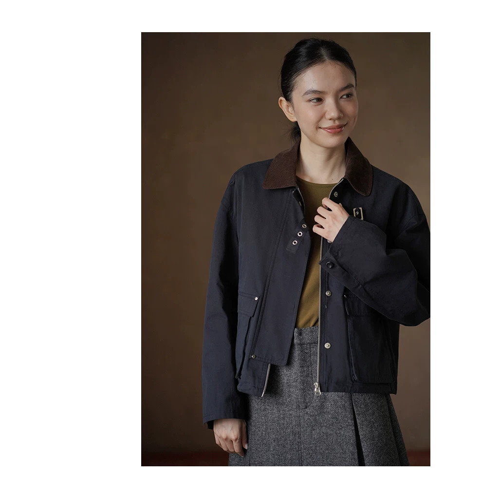挺括100棉工裝感燈芯絨撞色翻領短版寬鬆顯瘦夾克外套女,挺括100棉工裝感燈芯絨撞色翻領短版寬鬆顯瘦夾克外套女,HBFW5024,挺括100棉工裝感燈芯絨撞色翻領短版寬鬆顯瘦夾克外套女,中性夾克,全棉面料