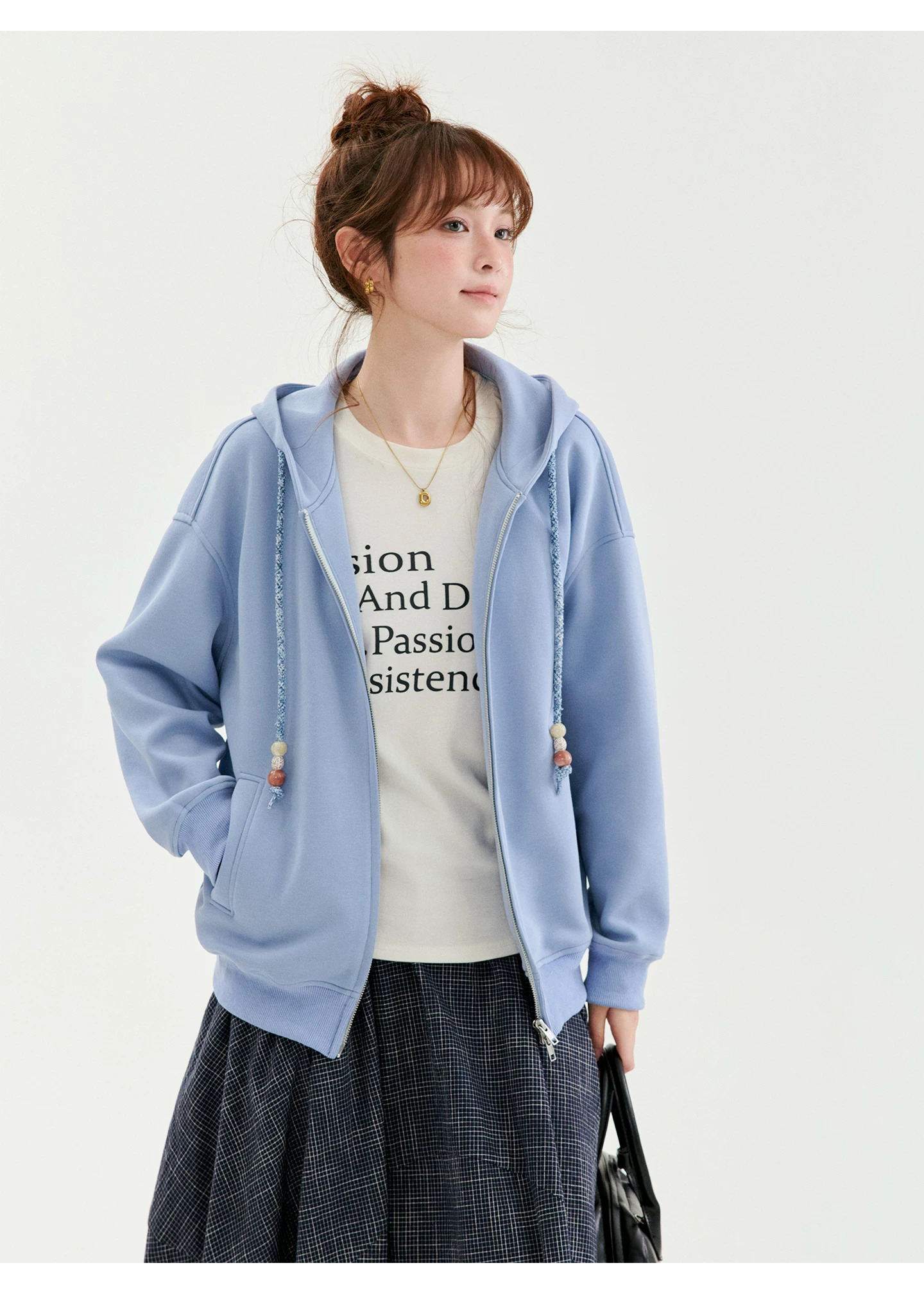 少女感藍色連帽拉鍊外套女秋季新款寬鬆衛衣上衣,少女感藍色連帽拉鍊外套女秋季新款寬鬆衛衣上衣,HBFW5003,少女感藍色連帽拉鍊外套女秋季新款寬鬆衛衣上衣,連帽外套,舒適好穿