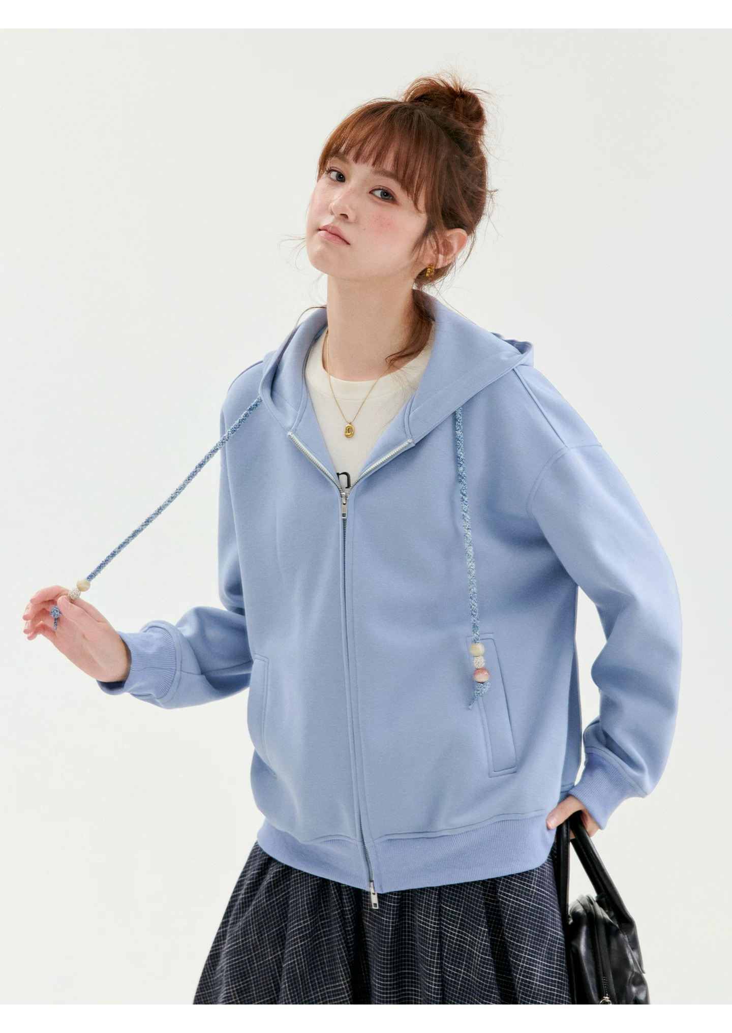 少女感藍色連帽拉鍊外套女秋季新款寬鬆衛衣上衣,少女感藍色連帽拉鍊外套女秋季新款寬鬆衛衣上衣,HBFW5003,少女感藍色連帽拉鍊外套女秋季新款寬鬆衛衣上衣,連帽外套,舒適好穿