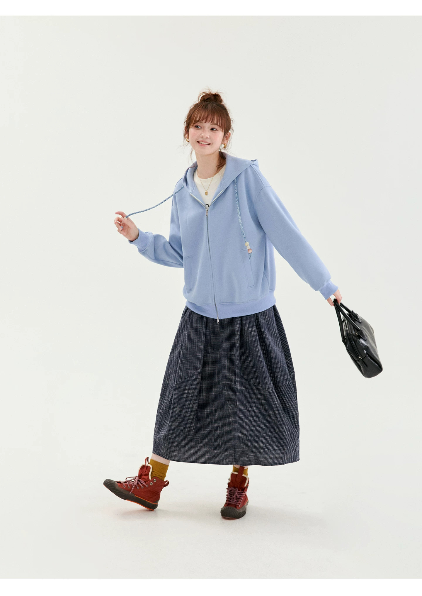 少女感藍色連帽拉鍊外套女秋季新款寬鬆衛衣上衣,少女感藍色連帽拉鍊外套女秋季新款寬鬆衛衣上衣,HBFW5003,少女感藍色連帽拉鍊外套女秋季新款寬鬆衛衣上衣,連帽外套,舒適好穿