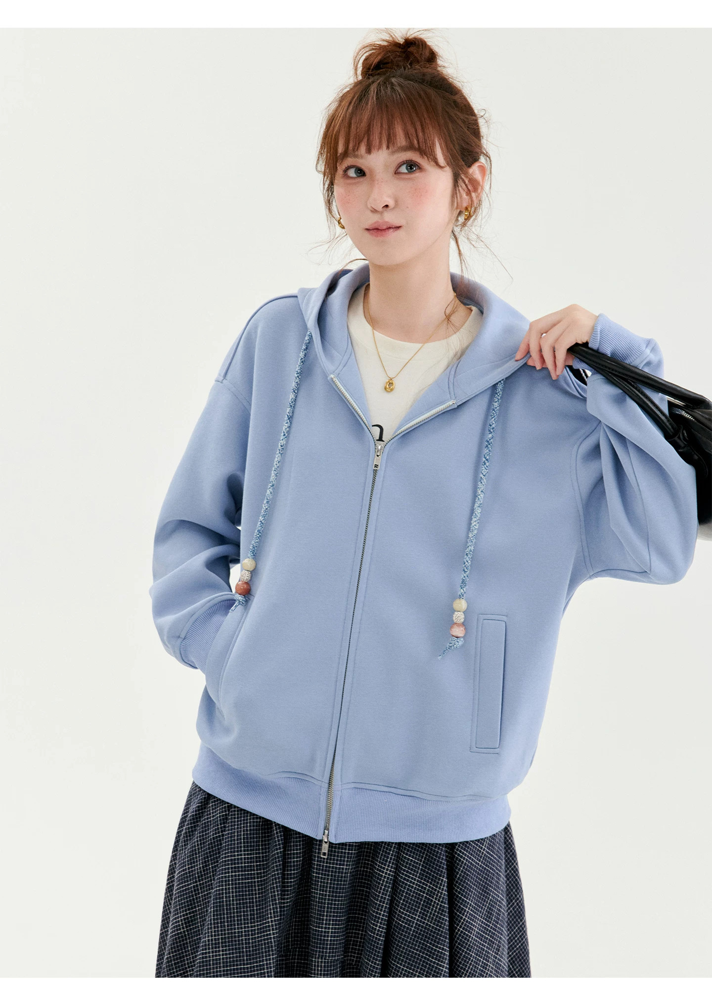 少女感藍色連帽拉鍊外套女秋季新款寬鬆衛衣上衣,少女感藍色連帽拉鍊外套女秋季新款寬鬆衛衣上衣,HBFW5003,少女感藍色連帽拉鍊外套女秋季新款寬鬆衛衣上衣,連帽外套,舒適好穿
