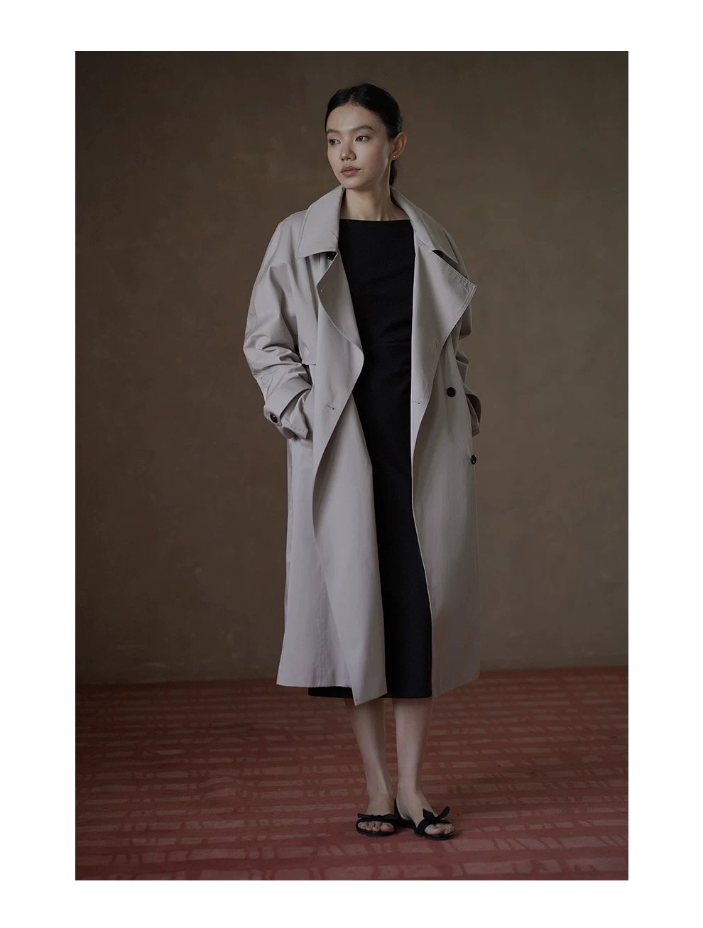 清冷都會風衣立體剪裁寬鬆長款輪廓通勤氣場翻領外套女,清冷都會風衣立體剪裁寬鬆長款輪廓通勤氣場翻領外套女,HBFW5004,清冷都會風衣立體剪裁寬鬆長款輪廓通勤氣場翻領外套女,立體剪裁,雙排釦設計