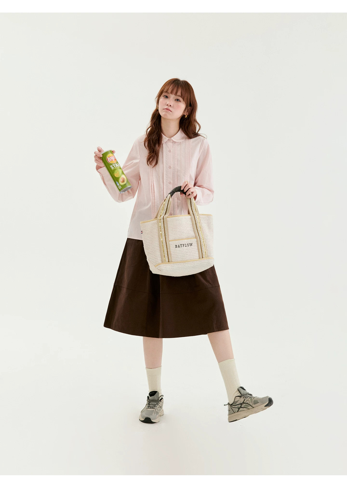 粉紅澗條娃娃領萊賽爾襯衫女秋新款甜美長袖上衣,粉紅澗條娃娃領萊賽爾襯衫女秋新款甜美長袖上衣,HBFW1040,粉紅澗條娃娃領萊賽爾襯衫女秋新款甜美長袖上衣,壓褶細節,天絲混棉