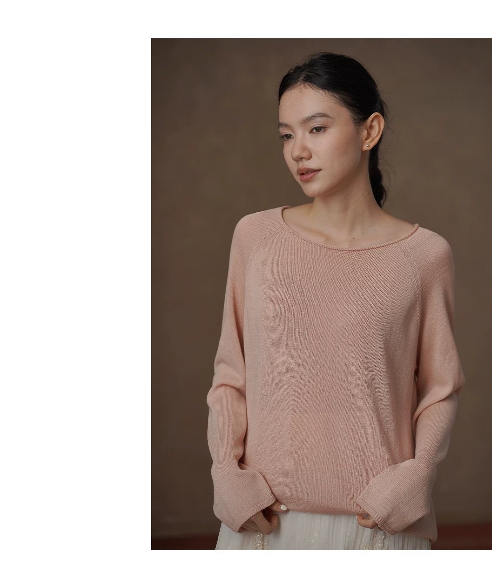 軟嫩杏子顯白配色萊賽爾亞麻混紡寬鬆圓領顯瘦針織上衣,軟嫩杏子顯白配色萊賽爾亞麻混紡寬鬆圓領顯瘦針織上衣,HBFW1035,軟嫩杏子顯白配色萊賽爾亞麻混紡寬鬆圓領顯瘦針織上衣,氣質顯白,軟嫩親膚