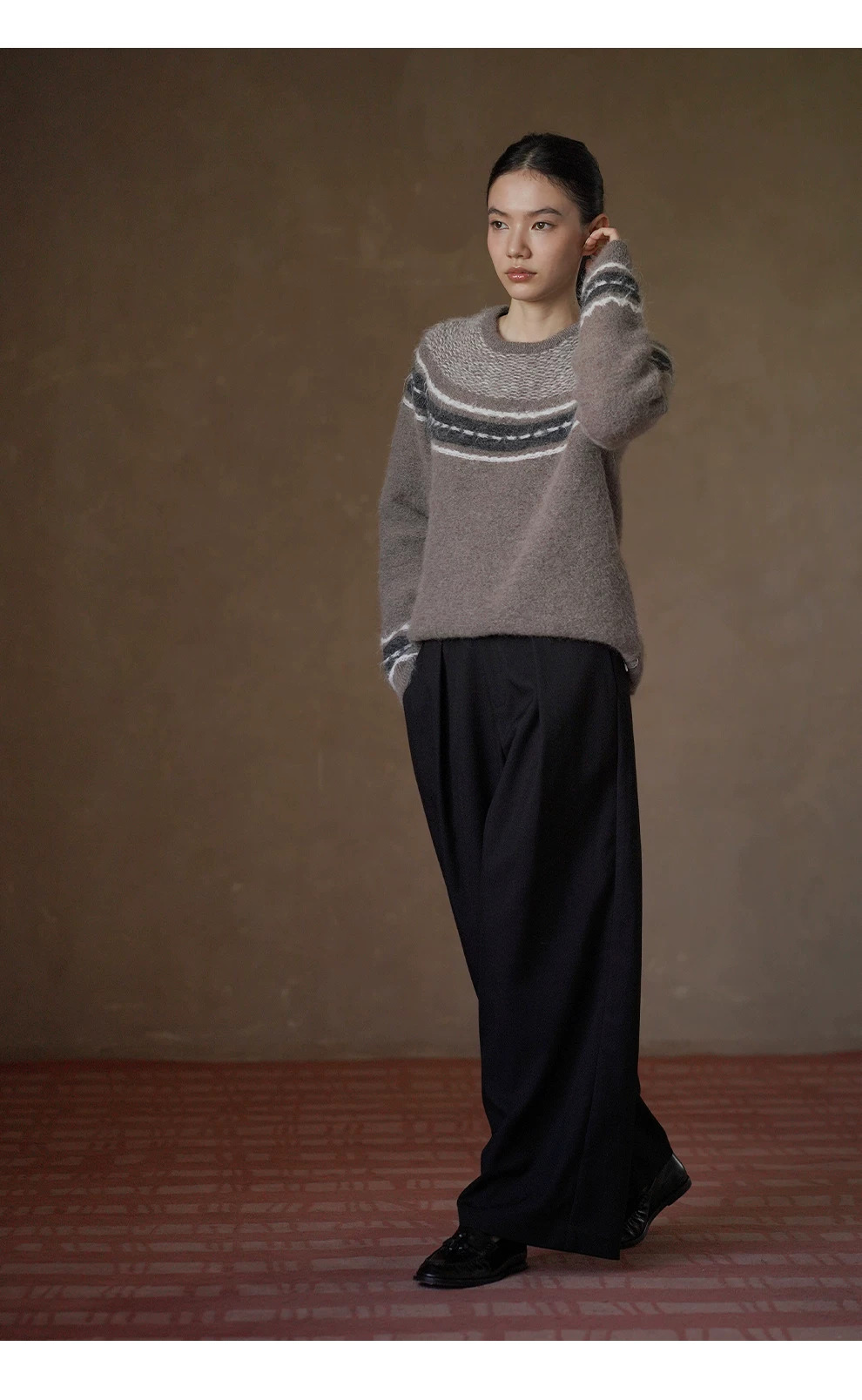 筆直通勤西裝褲遮肉前片壓褶工藝顯瘦高腰闊腿長褲女,筆直通勤西裝褲遮肉前片壓褶工藝顯瘦高腰闊腿長褲女,HBFW3018,筆直通勤西裝褲遮肉前片壓褶工藝顯瘦高腰闊腿長褲女,直筒寬鬆,壓褶修身