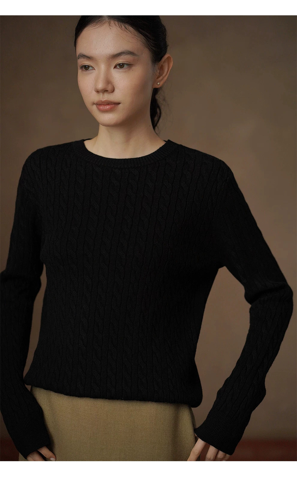 經典絞花螺紋復古學院軟糯親膚針織圓領寬鬆顯瘦毛衣女,經典絞花螺紋復古學院軟糯親膚針織圓領寬鬆顯瘦毛衣女,HBFW1085,經典絞花螺紋復古學院軟糯親膚針織圓領寬鬆顯瘦毛衣女,麻花針織,修身版型