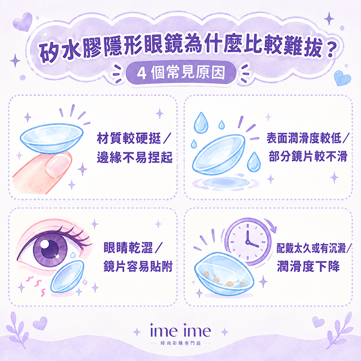 矽水膠隱形眼鏡難拔的原因