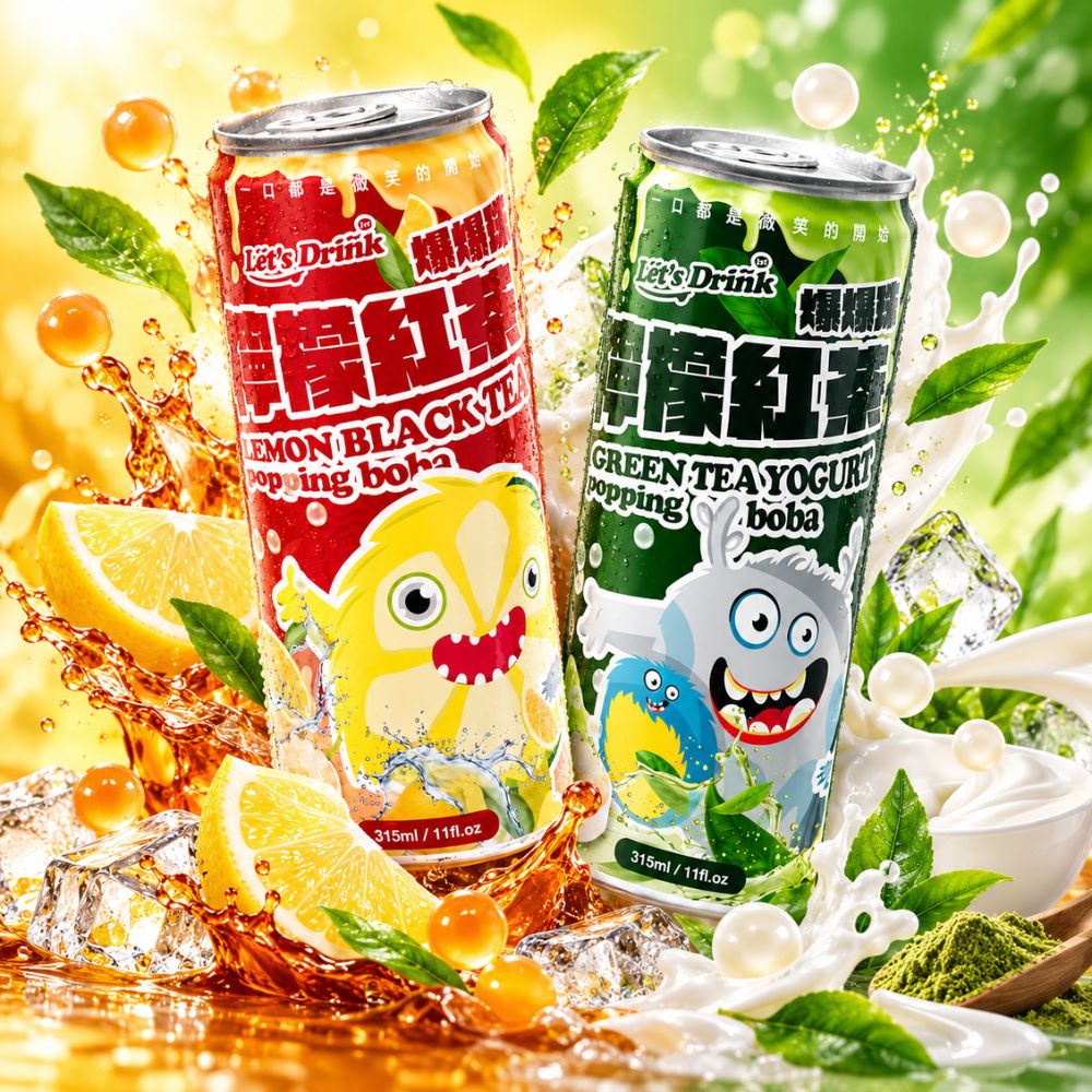 Let's Drink 爆爆珠系列 綠茶多多/檸檬紅茶 320ml/12入