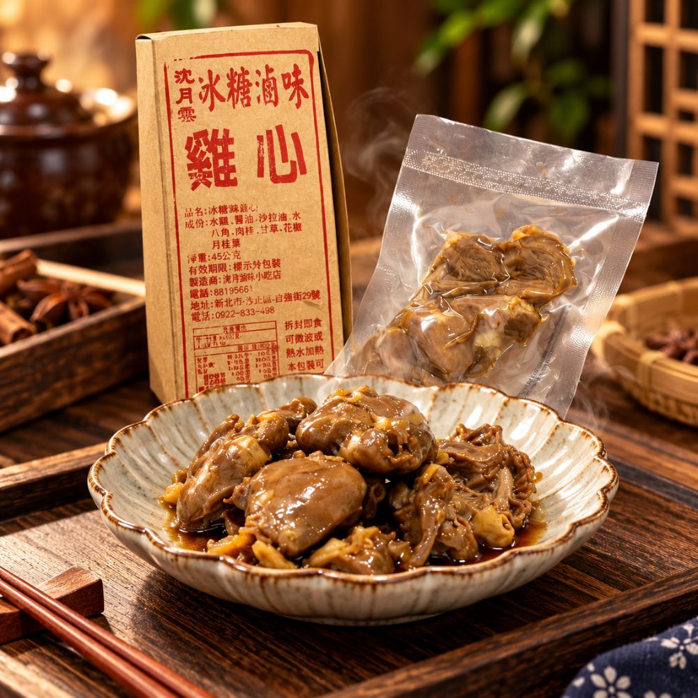 沈月雲冰糖滷味雞心(8顆入)