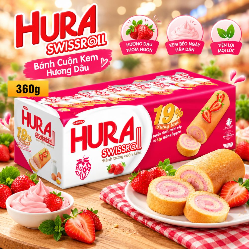 HURA 草莓風味蛋糕 18g