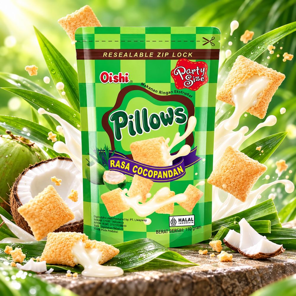 Oishi 香蘭椰子風味枕頭造型餅乾