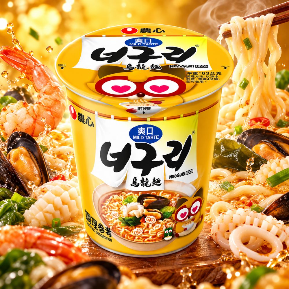 農心爽口海鮮味烏龍杯麵,SH10000068,農心爽口海鮮味烏龍杯麵,韓國人氣麵食,Q彈麵體,海鮮湯頭