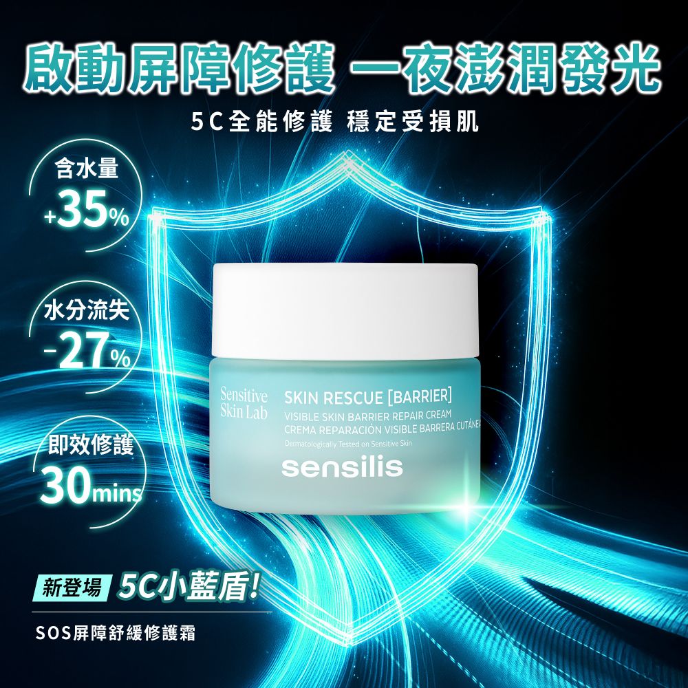 M162【SENSILIS森思黎絲】SOS屏障舒緩修護霜,西班牙保養品,醫美後保養,A醇修護,益生元保養,角鯊烷