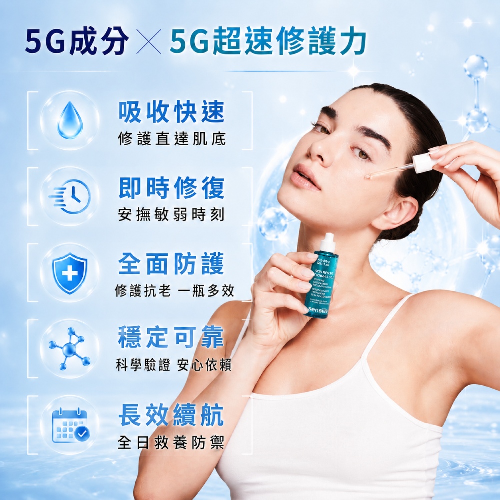 M161【SENSILIS森思黎絲】SOS極效舒緩修護精華,美容後保養,沒藥醇,屏障修護,曬後舒緩,刷酸修護